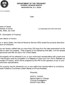 Free  Abandoned Property Notice Template Excel