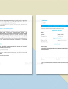 Free Editable Burst Geyser Damage Report Template Example