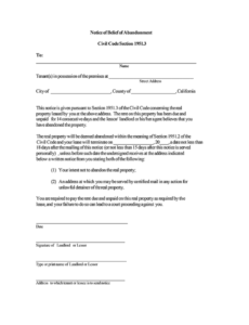 Free Printable Abandoned Property Notice Template Word Sample