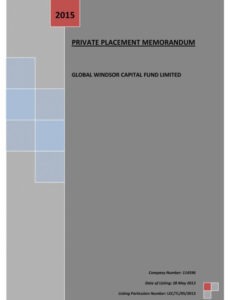 Printable Private Offering Memorandum Template Doc Sample