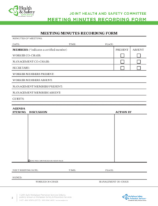 Top  Health And Safety Committee Report Template Excel