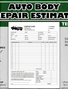 Vehicle Body Damage Report Template Docx