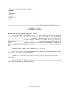 editable 17 warranty deed form arkansas  free to edit download &amp;amp; print  cocodoc arkansas warranty deed template pdf