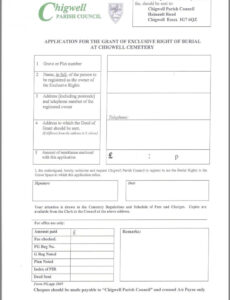 editable cemetery deed form templates  form  resume examples no9bvba94d cemetery plot deed template example