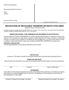 editable county of san diego california revocation of revocable transfer on death tod deed  fill out california interspousal transfer deed template example