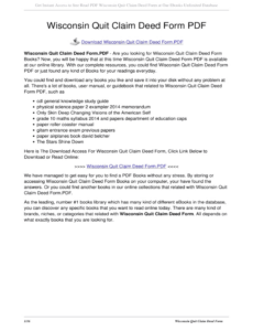 editable fillable online wisconsin quit claim deed form pdf wisconsin quit claim deed form pdf fax email wisconsin quit claim deed template doc