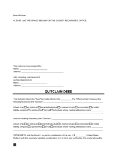 editable quit claim deed michigan guide &amp;amp; templates  cocodoc utah quit claim deed template sample