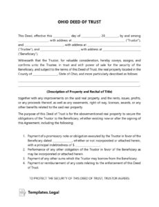 free ohio deed forms &amp;amp; templates free word pdf odt property trust deed template doc