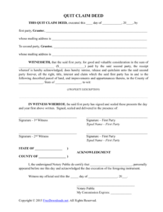 free quit claim deed form template oklahoma quit claim deed template sample