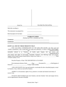 printable 17 deed of trust form nc page 2  free to edit download &amp;amp; print  cocodoc north carolina general warranty deed template