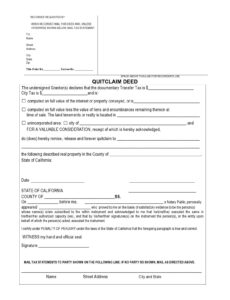 printable 41 free quitclaim deed forms &amp;amp; templates  templatelab california quit claim deed template word