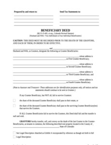 printable colorado tod deed form  airslate colorado beneficiary deed template