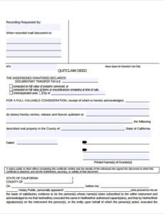 printable free printable quit claim deed form arizona colorado quit claim deed template example