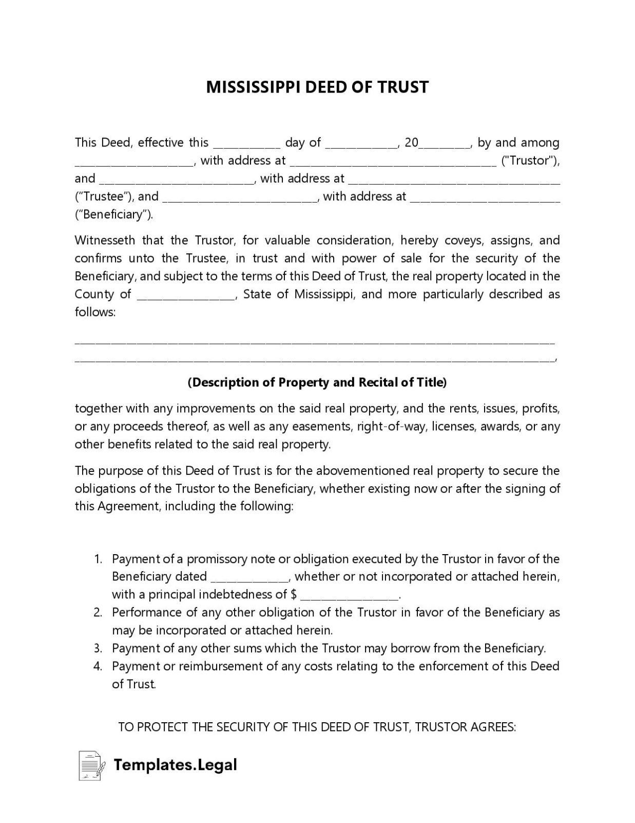 sample mississippi deed forms &amp;amp; template free word pdf odt community trust deed template excel