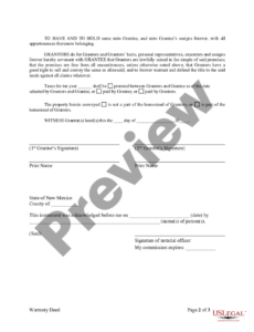 sample new mexico warranty deed from husband and wife to a trust  deed new mexico warranty deed template excel