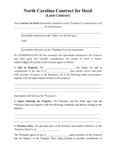 sample north carolina contract for deed land contract  fill out sign online and download pdf florida real estate deed template excel