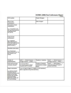 10 Editable Non Conforming Material Report Template Doc