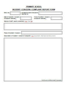 6  After School Incident Report Template Xls