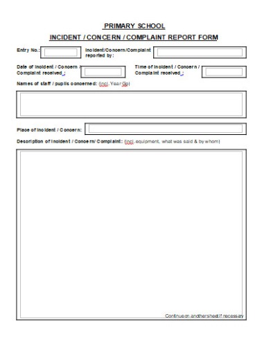 6  After School Incident Report Template Xls