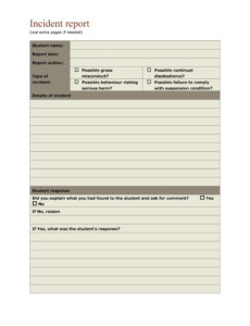 6 Editable After School Incident Report Template Xls