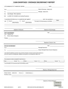 7  Discrepant Material Report Template Word