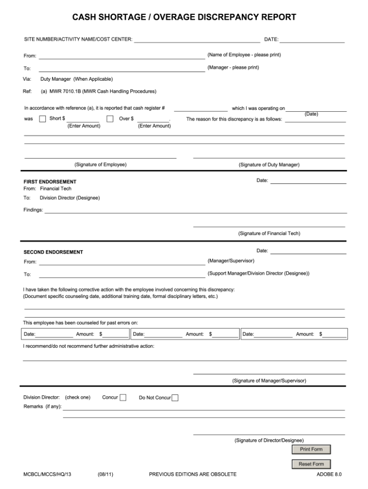 7  Discrepant Material Report Template Word