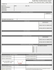 7 Editable Non Conforming Material Report Template Example
