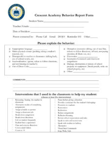 7  Elementary School Incident Report Template Sample