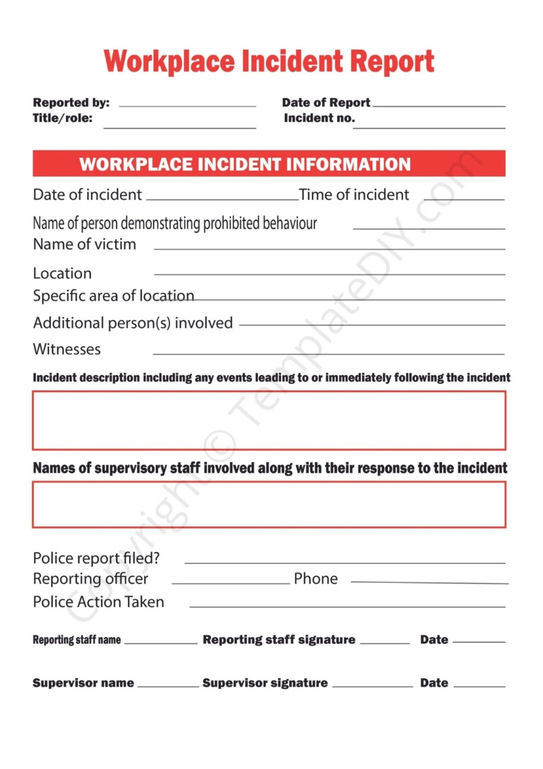 7 Printable Information Security Incident Report Template Docs ...