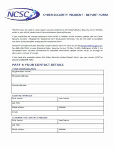 8 Editable Information Security Incident Report Template