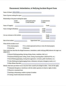 8 Printable After School Incident Report Template Word