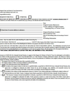 colorado deed of trust fair work deed of release template sample