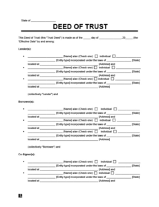 editable deed of trust form pdf templates fillable printable samples for pdf images charitable trust deed template
