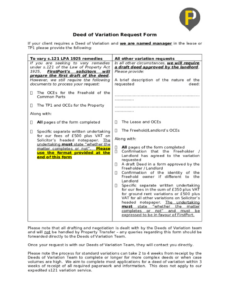 free deed of variation of lease for your flat doc template  pdffiller discretionary trust deed of variation template sample