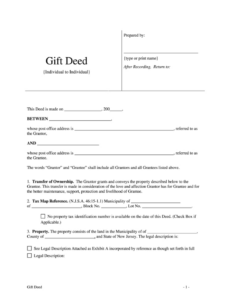 free gift deed template free  printable templates cash sale deed template sample