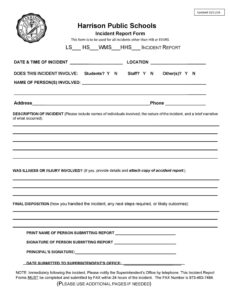 Free  Middle School Incident Report Template Pdf