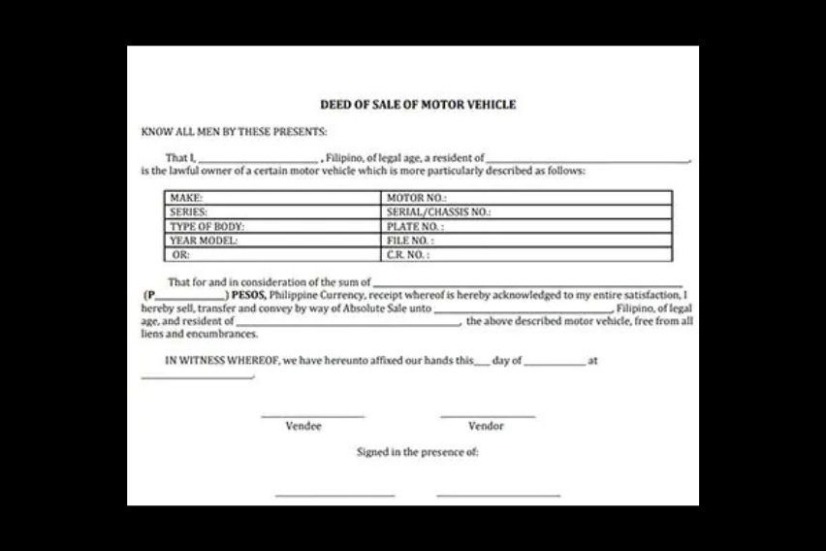 free open deed of sale motorcycle word format free download pdf  templates car sale deed template excel