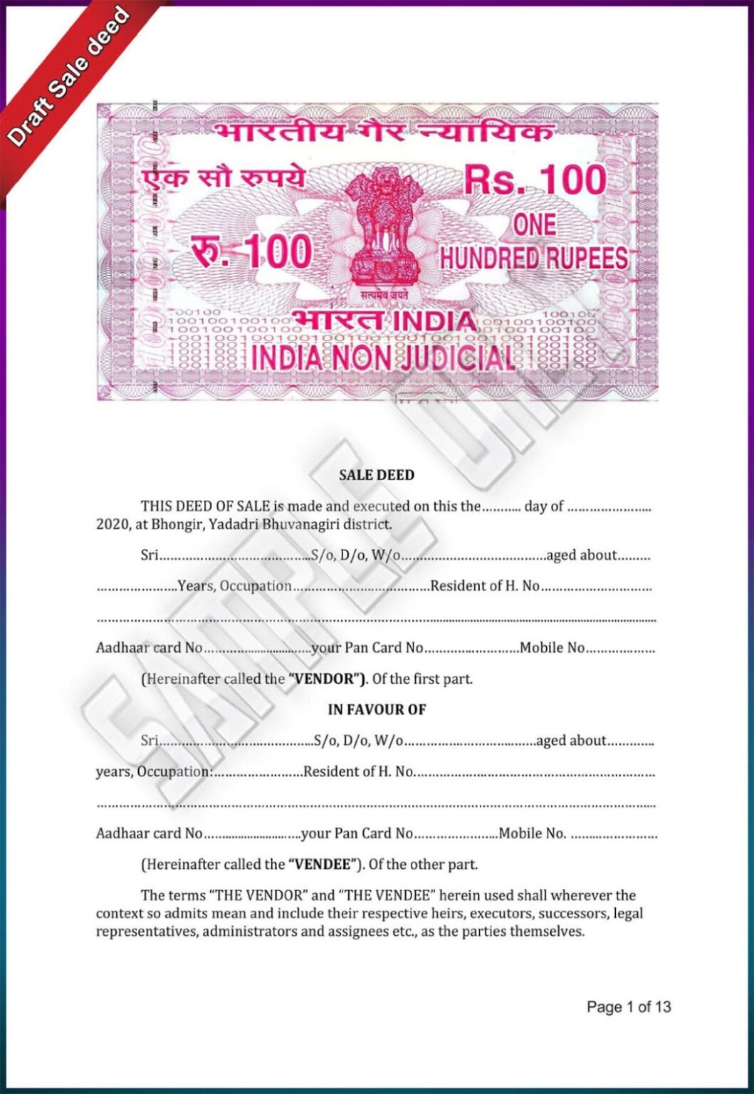 Free Yadadri Golden City Hmda Layout Plots Sale Deed Draft Bike Sale ...