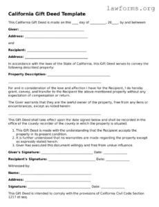 sample free california gift deed template ️ fillable pdf form cash gift deed template