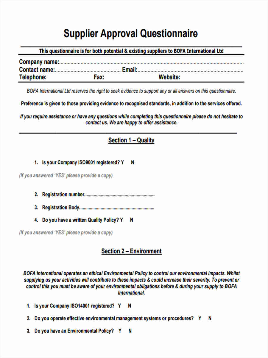 approved-supplier-questionnaire-template
