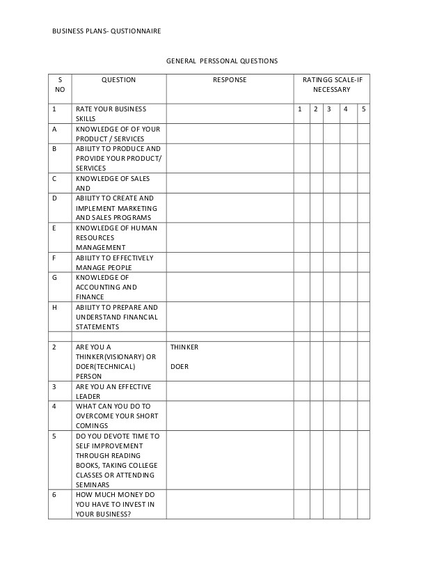business-plan-questionnaire-template