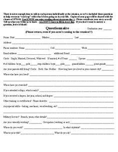 class-reunion-questionnaire-template