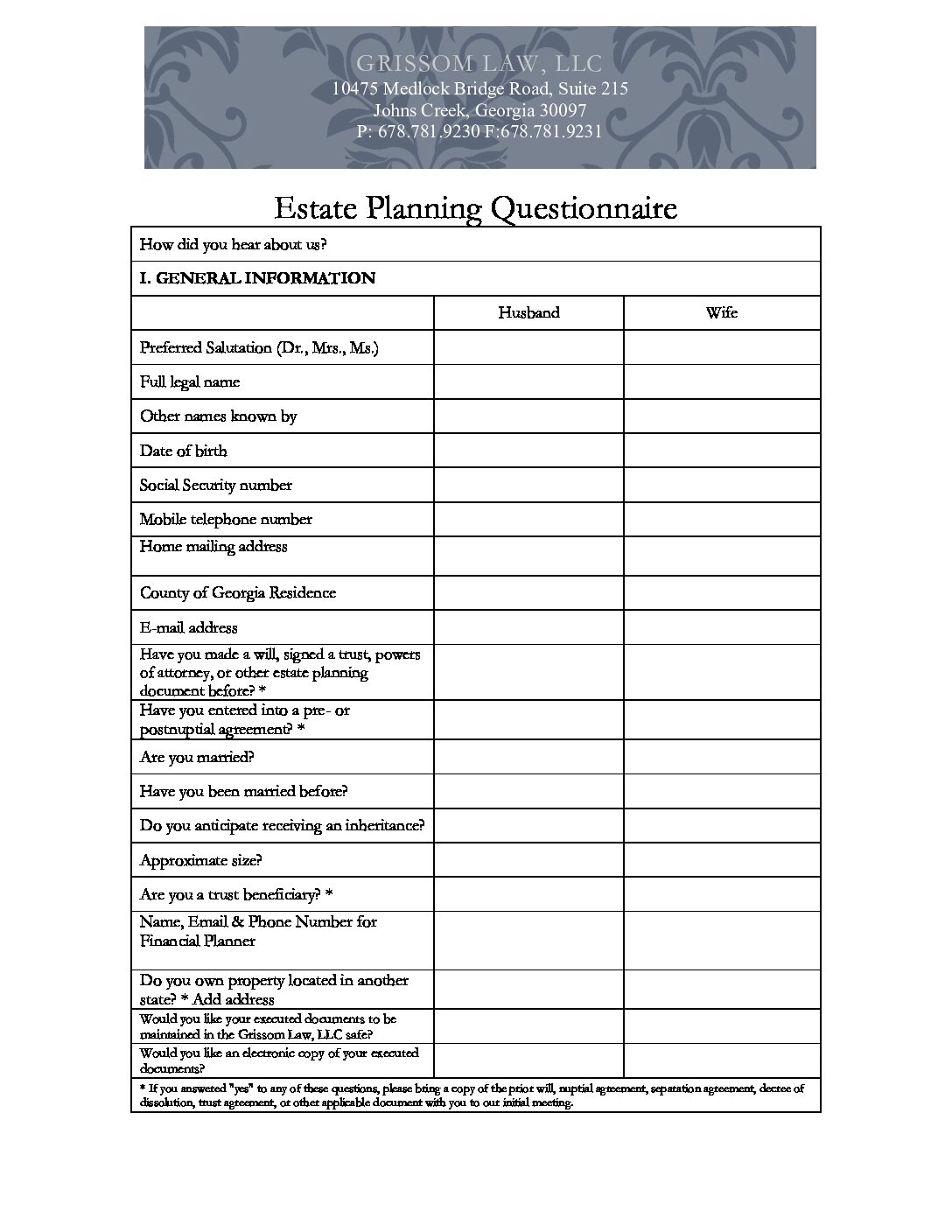estate-planning-questionnaire-template