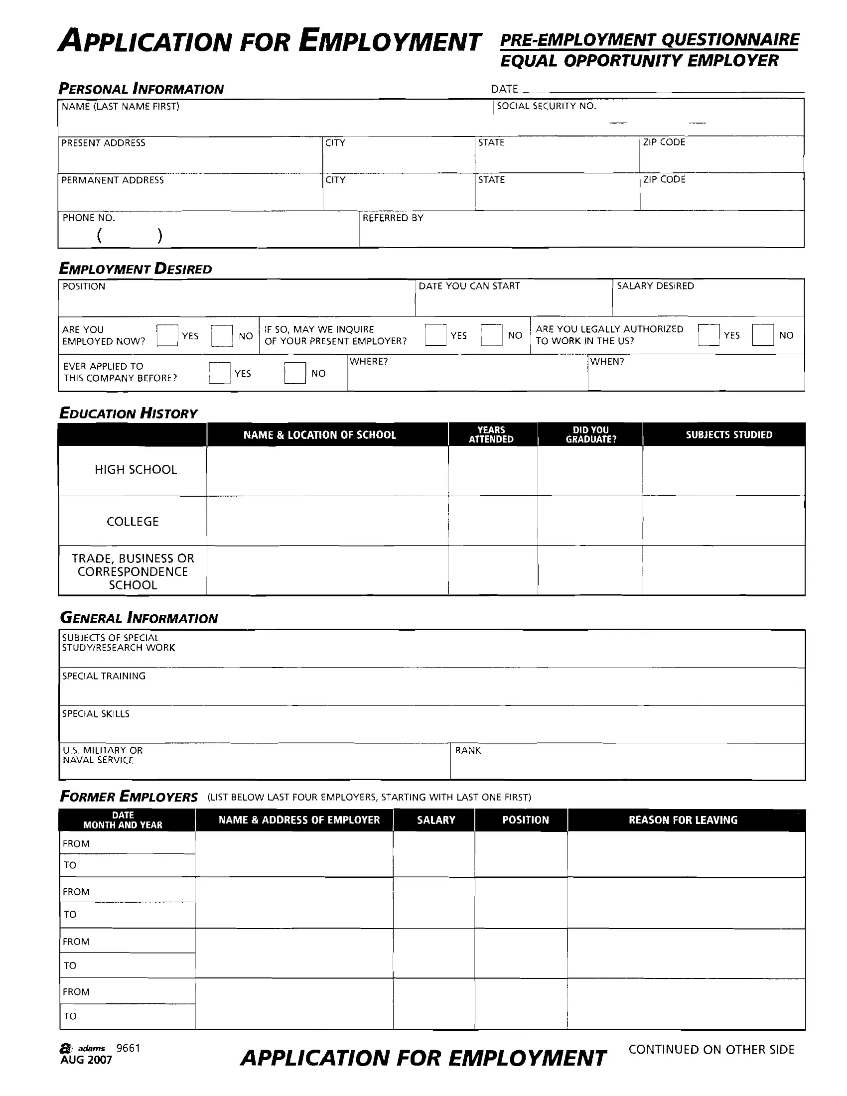 pre-employment-questionnaire-template