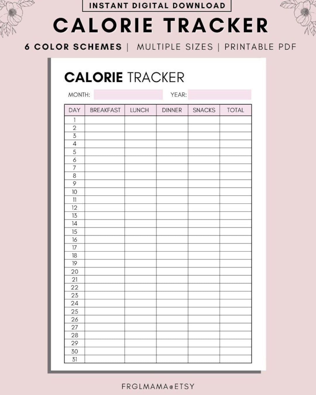 calorie-counter-food-journal-template