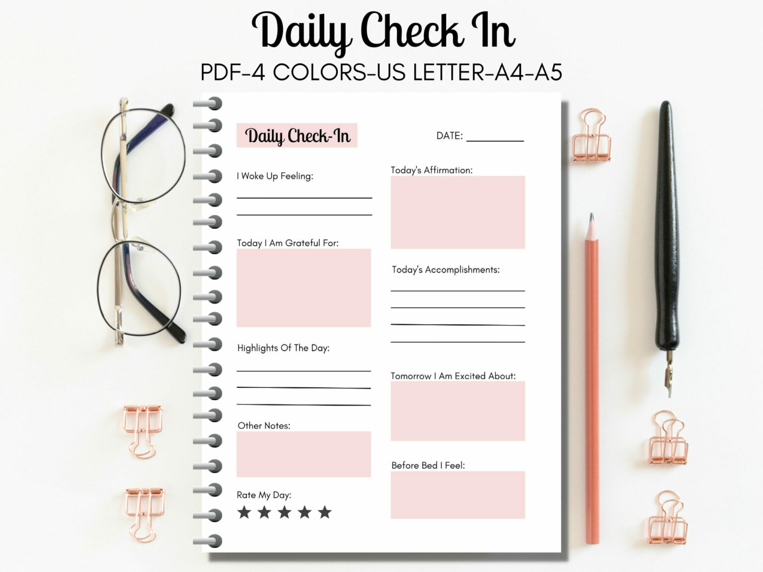 Daily Check In Journal Template