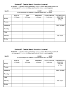 marching-band-section-practice-journal-template