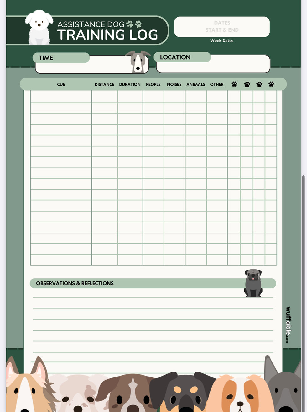 service-dog-training-journal-template