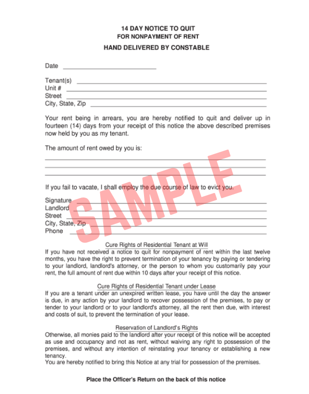 Free 14 Day Notice To Remedy Template
