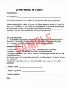 Printable 20 Day Notice To Landlord Template Free 20 Day Notice To Landlord Template